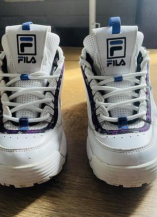 Кросівки жіночі fila білі з синім та фіолетовим