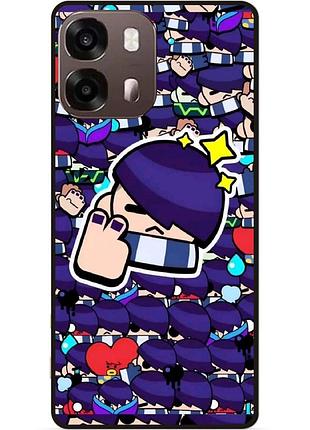 Силиконовый бампер чехол для oppo a6s стикеры бравл эдгар brawl