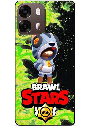 Чехол силиконовый бампер для oppo a6s с героем бравл леон бродячий brawl