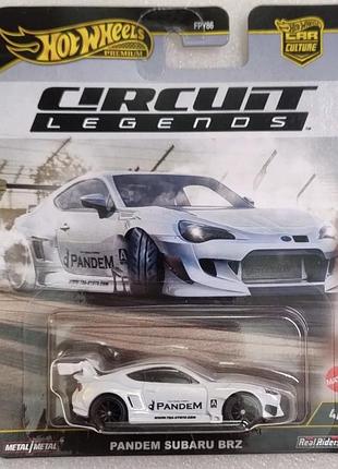 Колекційна моделька hot wheels premium circuit legends «pandem subaru brz» біла