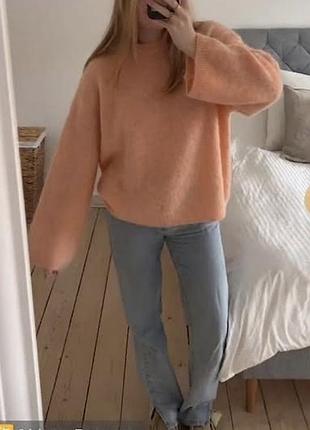 Джемпер персиковий h&m premium wool/mohair 2