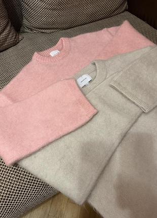 Джемпер персиковий h&m premium wool/mohair 5
