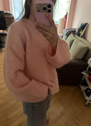 Джемпер персиковий h&m premium wool/mohair
