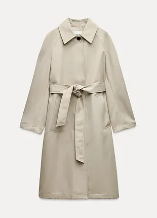 Новый тренч плащ zara зара zw collection водоотталкивающий