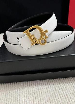 Кожаный ремень christian dior (saddle / oblique buckle)
