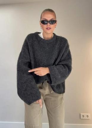 Джемпер графіт  h&m premium wool/mohair
