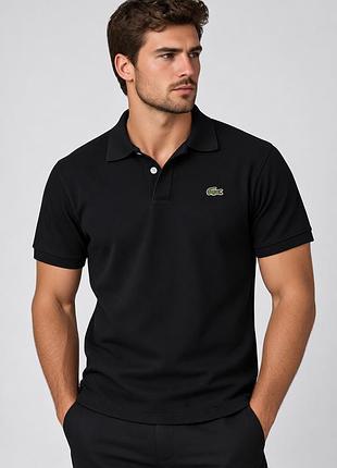 Чорна футболка lacoste