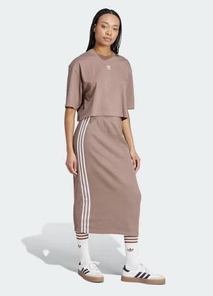 Міді спідниця жіноча adidas originals knitted skirt бежева