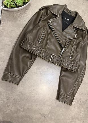 Куртка косуха zara з витертим ефектом 2