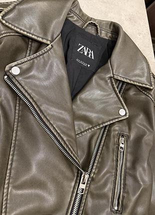 Куртка косуха zara з витертим ефектом 4
