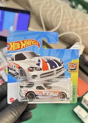 Колекційна моделька hot wheels dodge viper srt10, біла