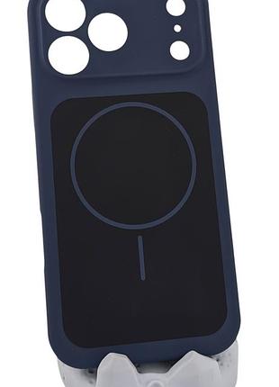 Чехол magnetic vision для apple iphone 17 pro max бампер с микрофиброй темно-синий