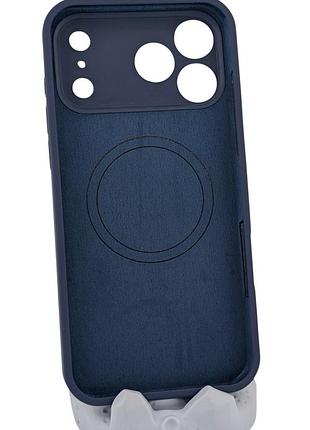 Чехол magnetic vision для apple iphone 17 pro max бампер с микрофиброй темно-синий 2