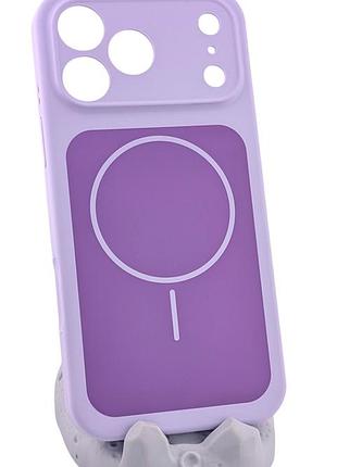 Чехол magnetic vision для apple iphone 17 pro max бампер с микрофиброй сиреневый