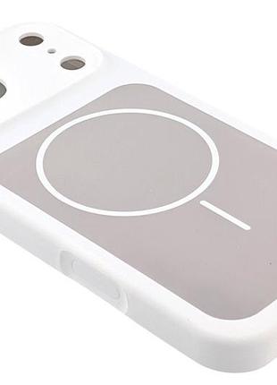 Чехол magnetic vision для apple iphone 17 pro max бампер с микрофиброй белый 3