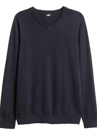Джемпер тонкої в'язки для чоловіка h&m 0515238-002 m темно-синій