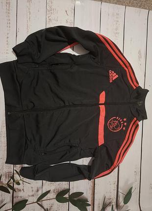 Кофта для підлітків adidas чорна з червоними смужками