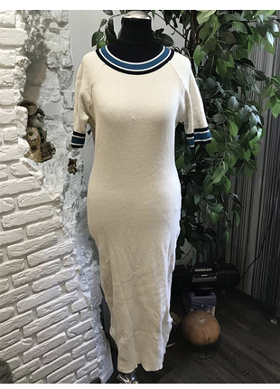 Сукня міді жіноча asos в рубчик молочна xl-xxl 14р