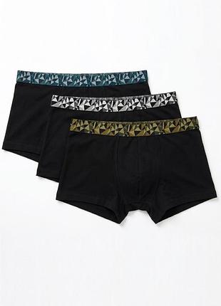 Трусы боксеры мужчинам primark комфортные xl 3шт черные