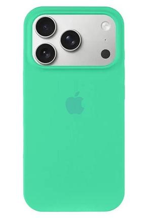 Чохол fiji silicone case для apple iphone 17 pro бампер накладка soft touch з мікрофіброю spearmint