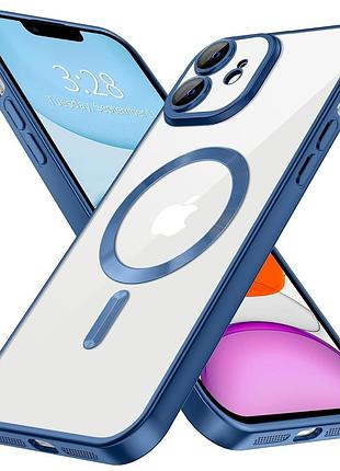 Чохол fiji chrome для apple iphone 11 з magsafe та захистом камер матовий deep blue