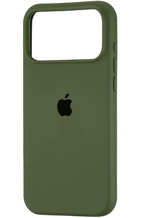 Чохол fiji silicone case для apple iphone 17 pro max бампер накладка soft touch з мікрофіброю pine green