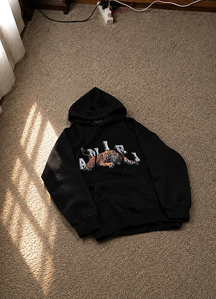 Кофта, худи amiri vintage tiger varsity hoodie black оригинал.