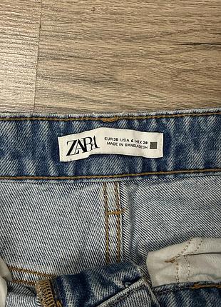 Джинси жіночі zara мом сині 38 розмір (м) 100% бавовна