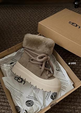 Уггі жіночі ugg на платформі, бежеві