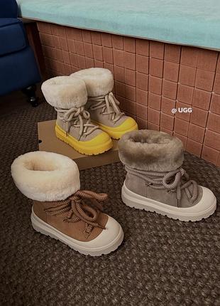 Уггі жіночі ugg на платформі, бежеві 2