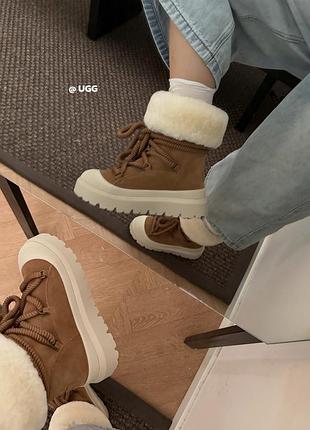 Уггі жіночі ugg на платформі, бежеві 3