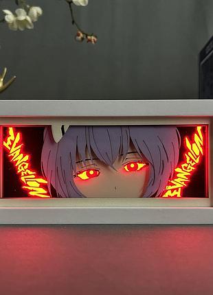 Світильник багатошаровий з 3d ефектом led лампа аянамі рей з аніме євангеліон evangelion