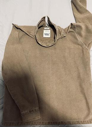 Сорочка коричнева zara 5