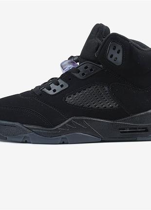 Кроссовки air jordan 5 black dark blue gum