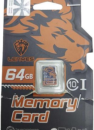Карта флэш памяти б/у lenyes microsd 64gb class 10
