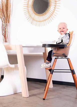 Стул для кормления childhome evolu 2 с бампером - nut/frosted (chevochfr) 5