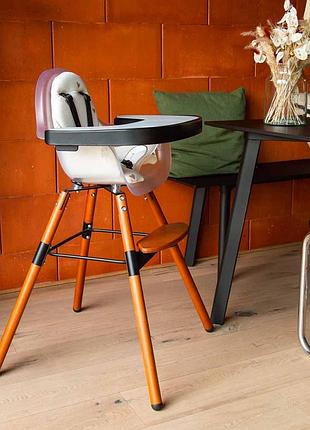 Стул для кормления childhome evolu 2 с бампером - nut/frosted (chevochfr) 6
