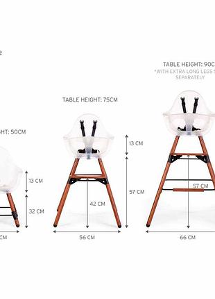 Стул для кормления childhome evolu 2 с бампером - nut/frosted (chevochfr) 8