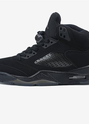 Кроссовки air jordan 5 black dark brown gum