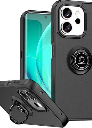 Чехол fiji colorframe для honor x8d матовый бампер с кольцом подставкой black
