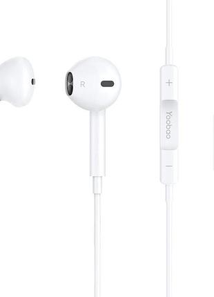 Навушники bluetooth-гарнітура yoobao ybl4 wire earphone white