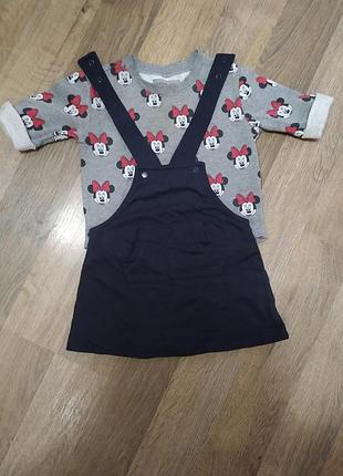 Кофта + сарафан h&m mickey mouse набор 100 грн 6 12 мемяцев