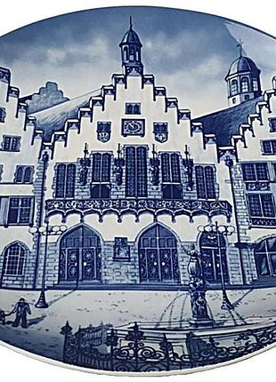 Б/у тарелка настенная schwab-sammelteller 1984 №12 "frankfurter römer" 27см