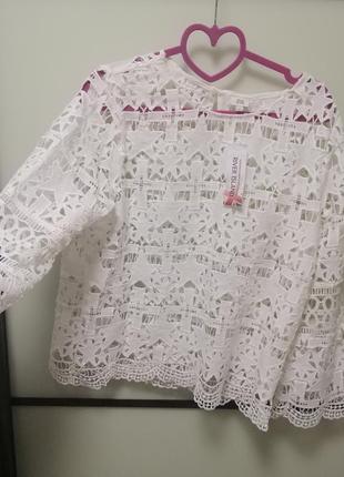 Супер! белоснежная блуза шитье