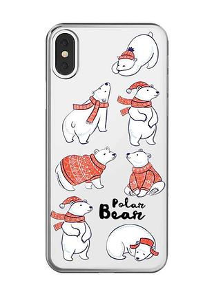 Прозорий чохол на iphone x / xs ведмедики (принт 145)