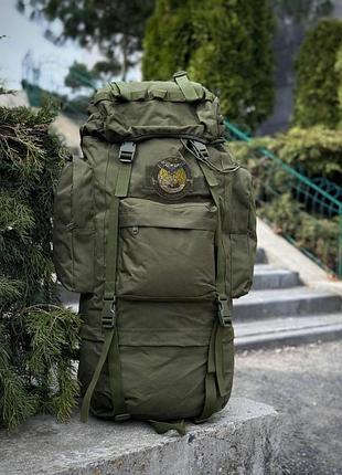 Тактичний рюкзак каркасний для військових 120 л мтр алюмінієва рама олива