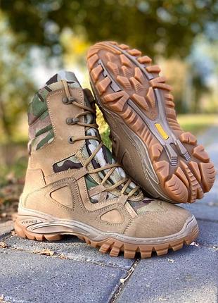 Тактичні берці зимові для військових утеплювач gore-tex койот/мультикам