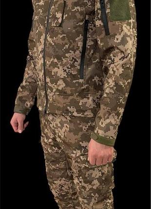 Тактичний костюм демісезонний для військових soft shell піксель