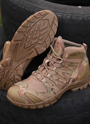 Тактичні черевики демісезонні для військових salomon-inspired tactical membrane boots gore-tex мультикам