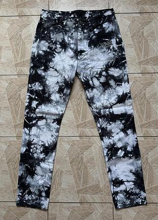 Джинсовые штаны rare von dutch originals pants m y2k tie dye acid wash cotton biker streetwear
